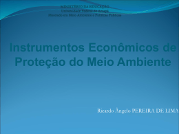 Instrumentos Econômicos de Proteção do Meio Ambiente