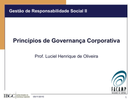 Princípios de Governança Corporativa