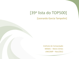 39a lista do TOP500] - Instituto de Computação