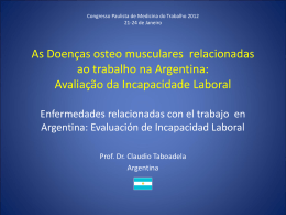 As Doenças osteo musculares relacionadas ao trabalho na Argentina