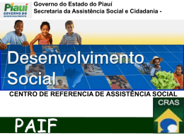 Governo do Estado do Piauí Secretaria da Assistência Social e