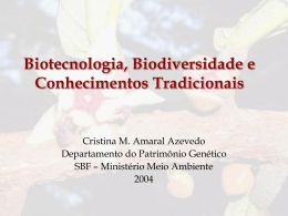 biotecnologia, biodiversidade e conhecimentos