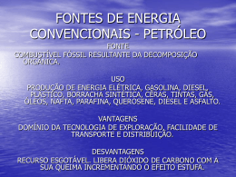 fontes de energia convencionais - petróleo