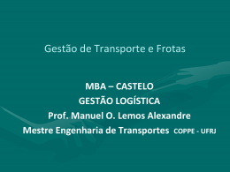 Gestão de Transporte e Frotas - Universidade Castelo Branco