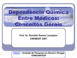Dependencia Quimica Entre Medicos Conceitos Gerais
