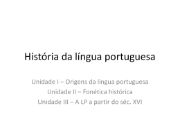 História da língua portuguesa - Universidade Castelo Branco