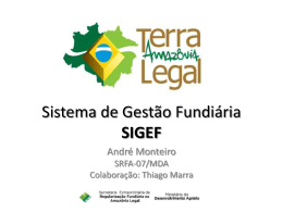 Sistema de Gestão Fundiária SIGEF – André Monteiro