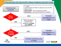Processo de Seleção para Formalização 2009