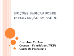 INTERVENÇÃO PSICOLÓGICA EM CENTROS DE SAÚDE Isabel