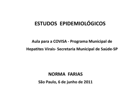 Epidemiologia Analítica - Secretaria Municipal de Saúde (Prefeitura