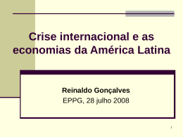 Contexto internacional e as economias da América Latina