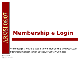 Membership e Login