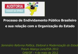 Processo de Endividamento Público Brasileiro e sua relação com a