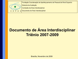 Apresentação documento Área Interdisciplinar