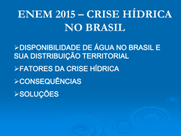 crise hídrica no brasil
