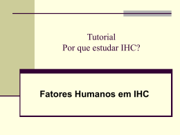 Fatores Humanos em IHC