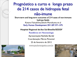Prognóstico a curto e longo prazo de 214 casos de hidropsia fetal