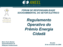 Regulamento Operativo do Prêmio Energia Cidadã