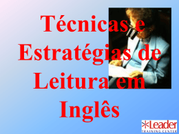 Técnicas e Estratégias de Leitura em Inglês