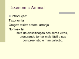 Taxonomia Animal – Biologia C