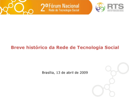 Slide 1 - Rede de Tecnologia Social