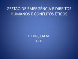 gestão de emergência e direitos humanos e conflitos éticos