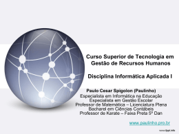 Recursos Humanos 1 - Prof. Paulo Cesar Spigolon