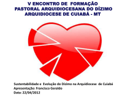Slide 1 - Arquidiocese de Cuiabá
