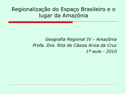 Regionalização do Espaço Brasileiro