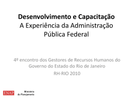 Desenvolvimento e Capacitação - Governo do Estado do Rio de