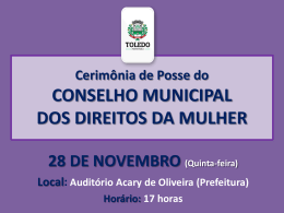 Posse do Conselho Municipal - Portal do Município de Toledo