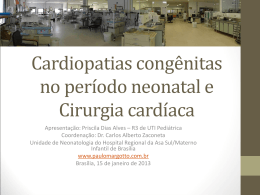 Cardiopatias congênitas no período neonatal e Cirurgia cardíaca