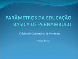 Projeto Parâmetros da Educação Básica de Pernambuco