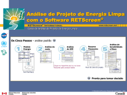 Análise de Projeto de Energia Limpa com o Software RETScreen
