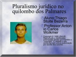 Pluralismo jurídico no quilombo dos Palmares