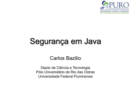 Segurança em Java - Universidade Federal Fluminense