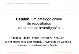 Databib: Um catálogo online de repositórios de dados de investigação