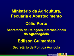Ministério da Agricultura, Pecuária e Abastecimento Célio Porto