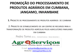 promoção do processamento de produtos agrários - FNI