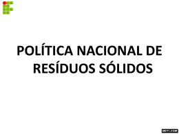 POLÍTICA NACIONAL DE RESÍDUOS SÓLIDOS