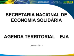Apresentação Secretaria Nacional de Economia Solidária