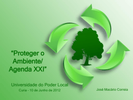 Proteger o Ambiente/ Agenda XXI