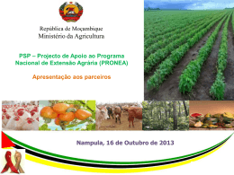 Ministério da Agricultura Direcção de Economia Inquérito Agrícola