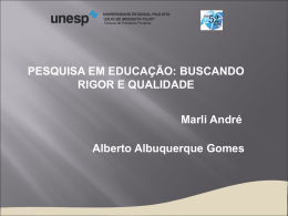 6. PESQUISA EM EDUCAÇÃO BUSCANDO RIGOR E QUALIDADE