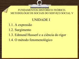 MÉTODO FENOMENOLÓGICO - Universidade Castelo Branco
