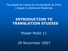 Faculdade de Letras da Universidade do Porto Línguas e