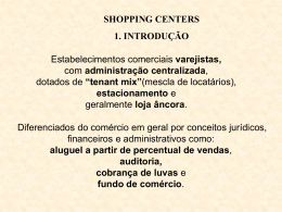 SHOPPING CENTER 1. ZONA DE INFLUÊNCIA Setor Primário