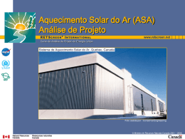 Aquecimento Solar do Ar (ASA) Análise de Projeto