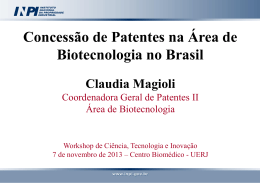 Concessão de Patentes na Área de Biotecnologia no Brasil