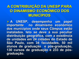 a contribuição da unesp para o dinamismo econômico dos municípios